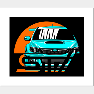 WRX Sti Cyan Posters and Art